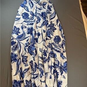 Haute Hippie Blue and White Floral Sundress Boho Resort Dress